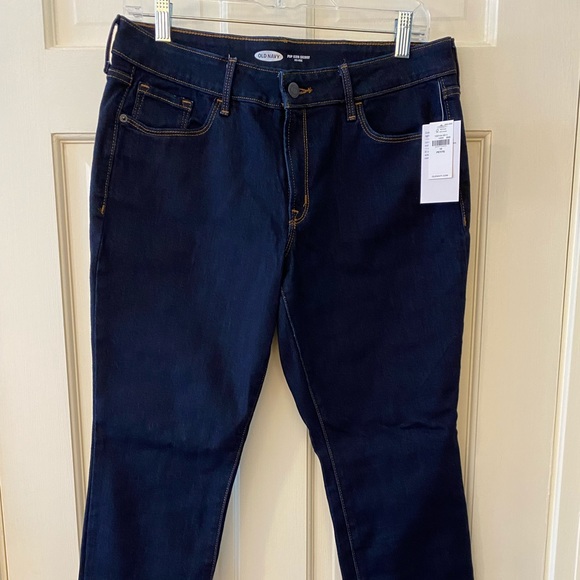 Old Navy 10 Petite Pop Icon Skinny Mid-Rise Jeans Dark-Wash NWT - Picture 2 of 7